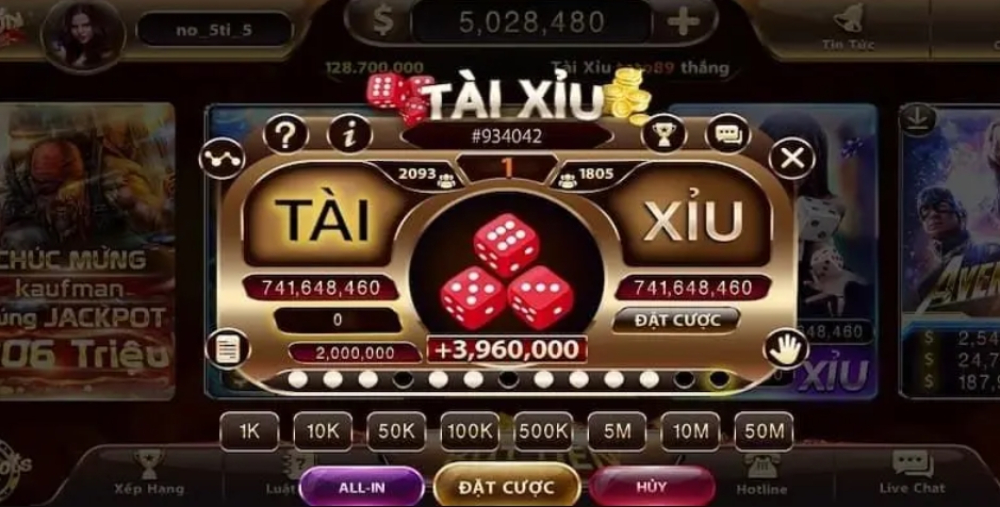 Tài xỉu MD5 tại iWin68 với nhiều mức cược khác nhau