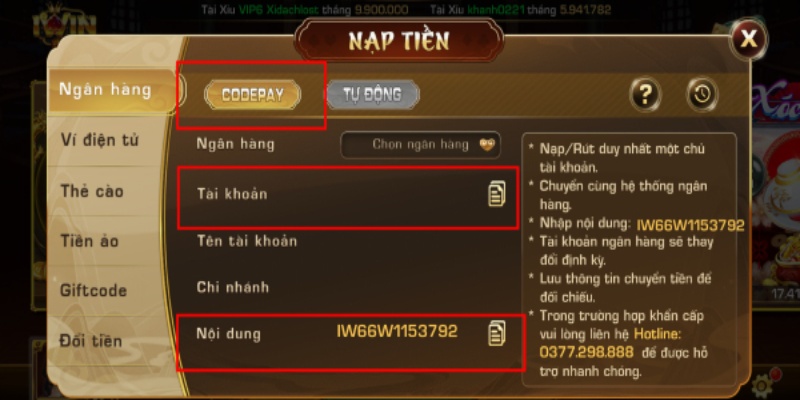 Nạp tiền iWin68