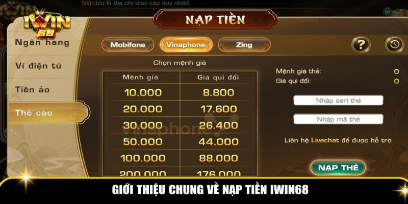 Nạp tiền iWin68