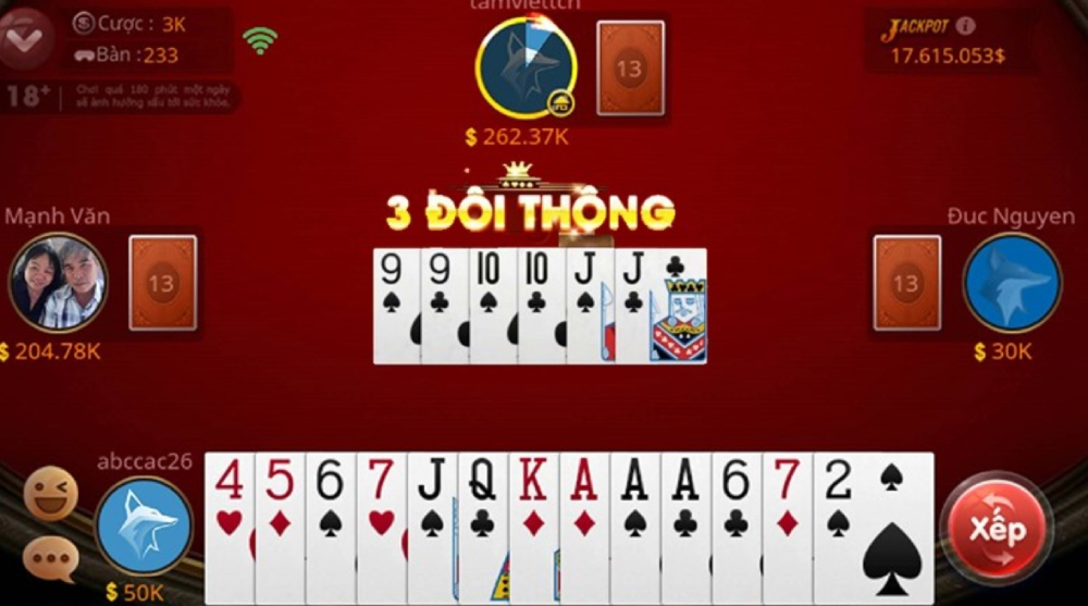 Tổ hợp 3 đôi thông xuất hiện tăng khả năng chiến thắng